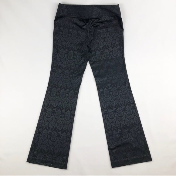 Arden B. Damask Pattern Black Flare Pants - Picture 2 of 7
